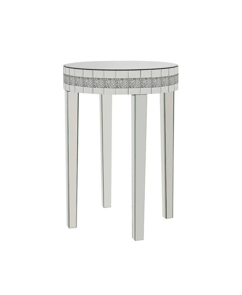 Streamdale Furniture Round Mirror Breakfast Table, Diamond Pedestal, Bistro Style