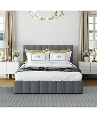 Streamdale Furniture Queen Upholstered Platform Bed w/ Hydraulic Storage