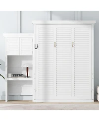 Streamdale Furniture Queen Murphy Bed with Storage & Louvered Detail