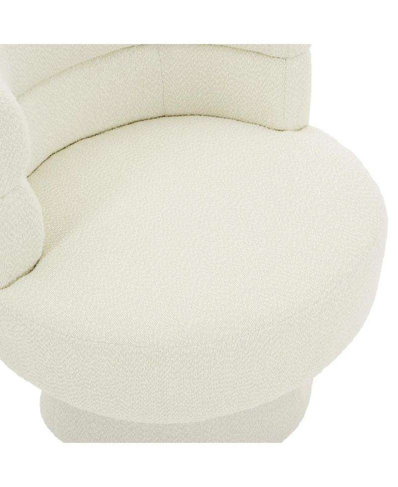 Streamdale Furniture Cream White Boucle 360 Swivel Chair
