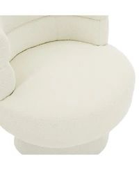 Streamdale Furniture Cream White Boucle 360 Swivel Chair