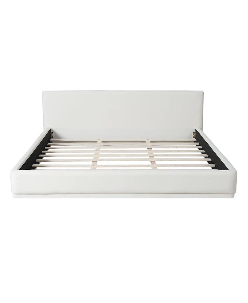 Streamdale Furniture White King Upholstered Bed - Soft, Comfortable, & Cozy