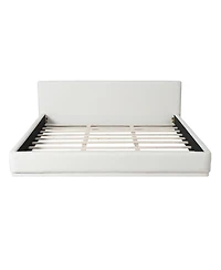 Streamdale Furniture White King Upholstered Bed - Soft, Comfortable, & Cozy