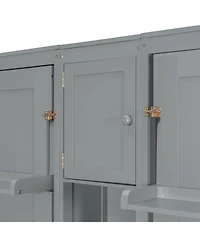 Streamdale Furniture Dual Twin size Wall Murphy Beds with Cabinets and Shelves