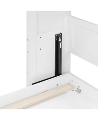 Streamdale Furniture Queen Size Wall Murphy Bed with Ample Storage Space and Diamond Stripes, White