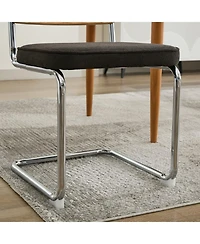 Streamdale Furniture Oak Rattan & Linen Cantilever Chair (360lb Capacity)