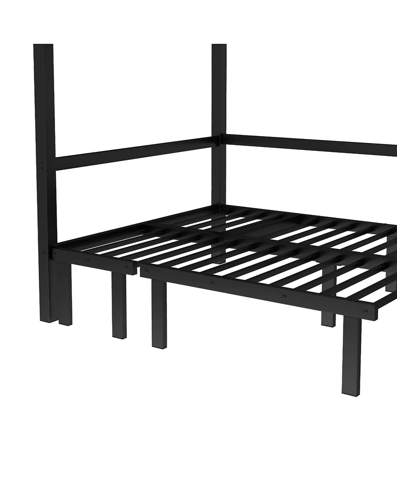 Streamdale Furniture Full Over Full Pull-Out Bunk Bed, Black