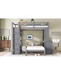 Streamdale Furniture Full Xl/Full over Twin Bunk Bed with Desk & Storage