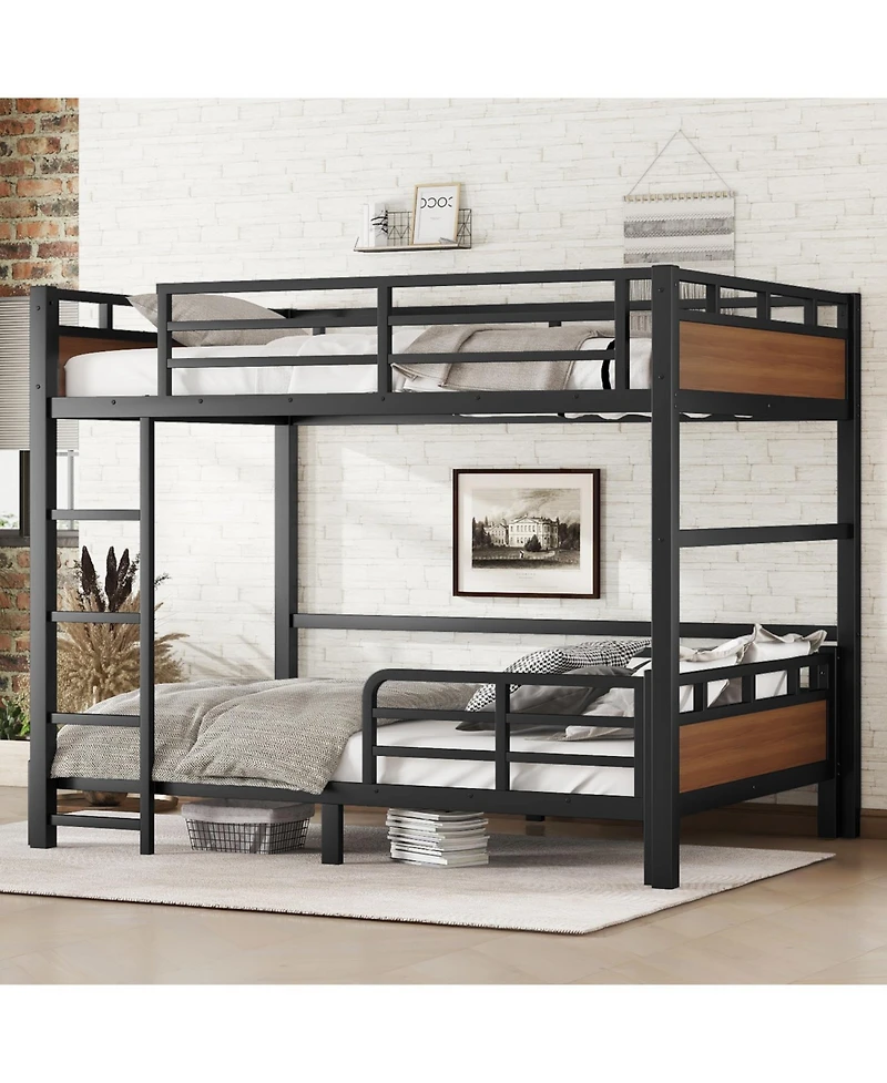 Streamdale Furniture Full Xl Bunk Bed/Loft Bed, Separable, Security Rail, Walnut