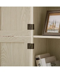 Streamdale Furniture 72.4" Tall Storage Cabinet with 8 Doors & 4 Shelves, White