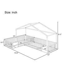 Streamdale Furniture Streamdale Metal L-Shaped Montessori Bed Frame for 2 Kids
