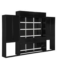 Streamdale Furniture Queen Size Murphy Bed with Desk Vanity and Cabinets Espresso