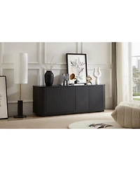Streamdale Furniture Sideboard Storage Cabinet Tv Stand Black 64"W x 15"D x 24"H