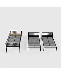 Streamdale Furniture Triple Metal Bunk Bed for Kids - Black, Noise Reduced, Separates into 3 Twin Beds
