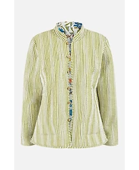 Yumi Women's Indian Patchwork Reversible Jacket