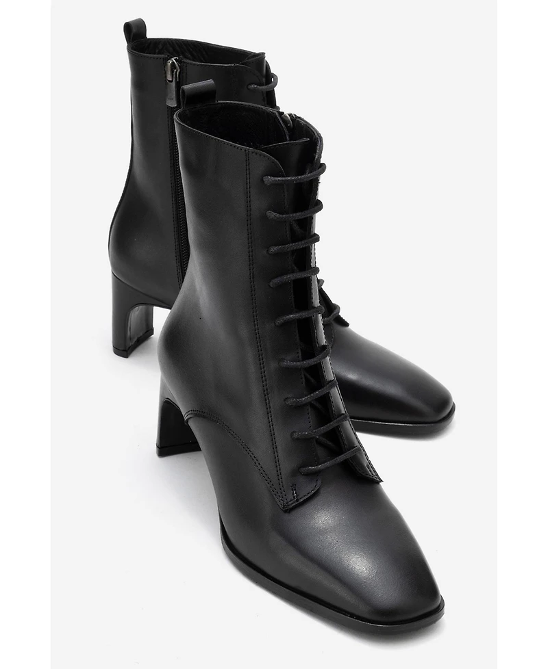 Forever & Always Shoes Women's Sudy Leather Lace Up Boot