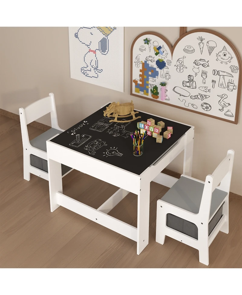 Streamdale Furniture Kids 3-in-1 Activity Table & Chair Set with Storage