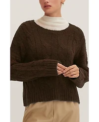 Crescent Women's Carol Cable Knit Sweater
