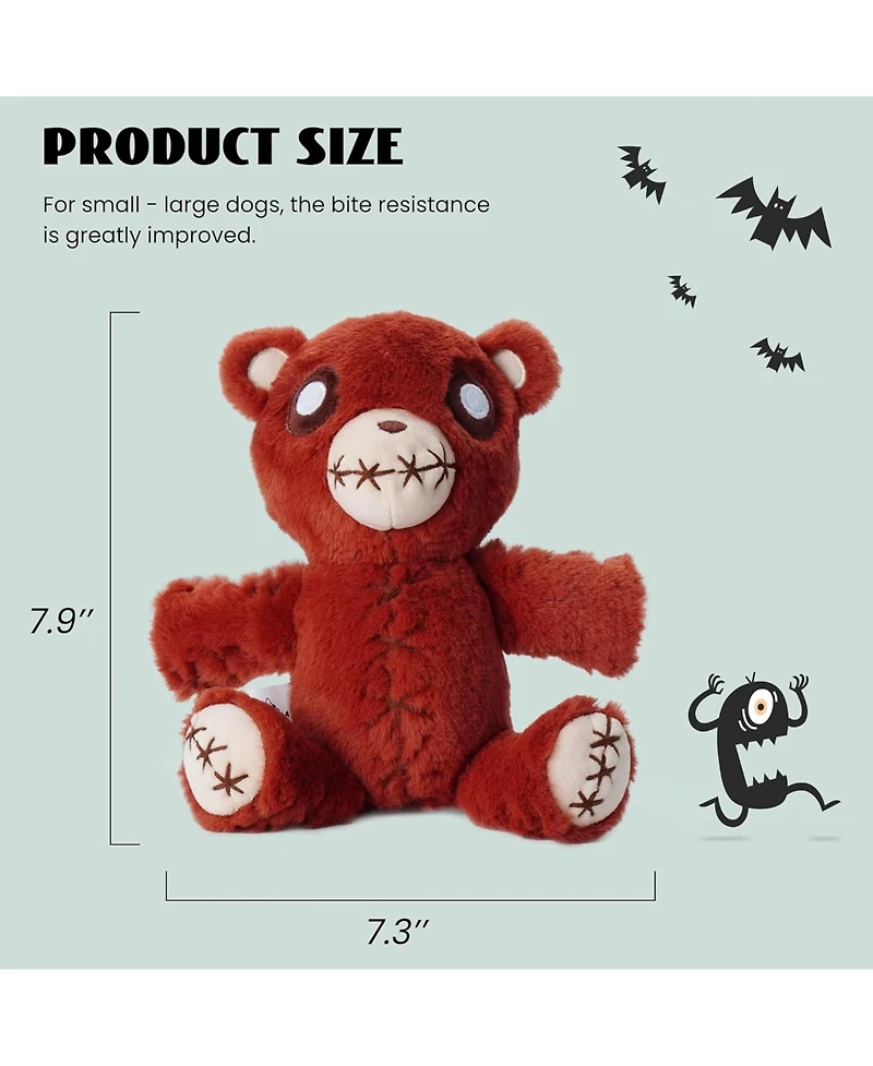 Nocciola Halloween Dog Toy for Small Dogs, Durable and Cute Stuffing Dog Toy, Squeaky Bear Puppy Toy, Interactive Dog Toys, Perfect Present for Small