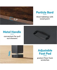 Tribesigns 2-Drawer File Cabinet, Letter Size (Black and Brown)