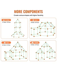 Sugift 85-Piece Glow Fort Building Kit, Stem Building Set