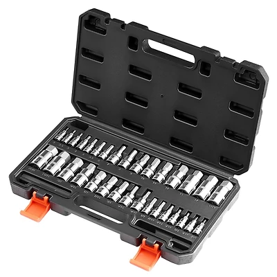 Sugfit 32-Piece Hex Bit Socket Set with Sae/Metric Sizes & Durable Storage Case