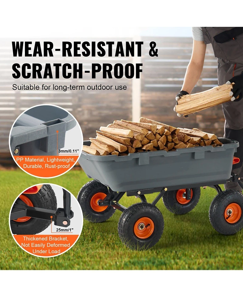 Sugfit Poly Dump Cart with 800 lbs Capacity & Easy-Pour Design