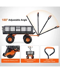 Sugift Metal Utility Wagon with 400 lbs Capacity & Dump Function