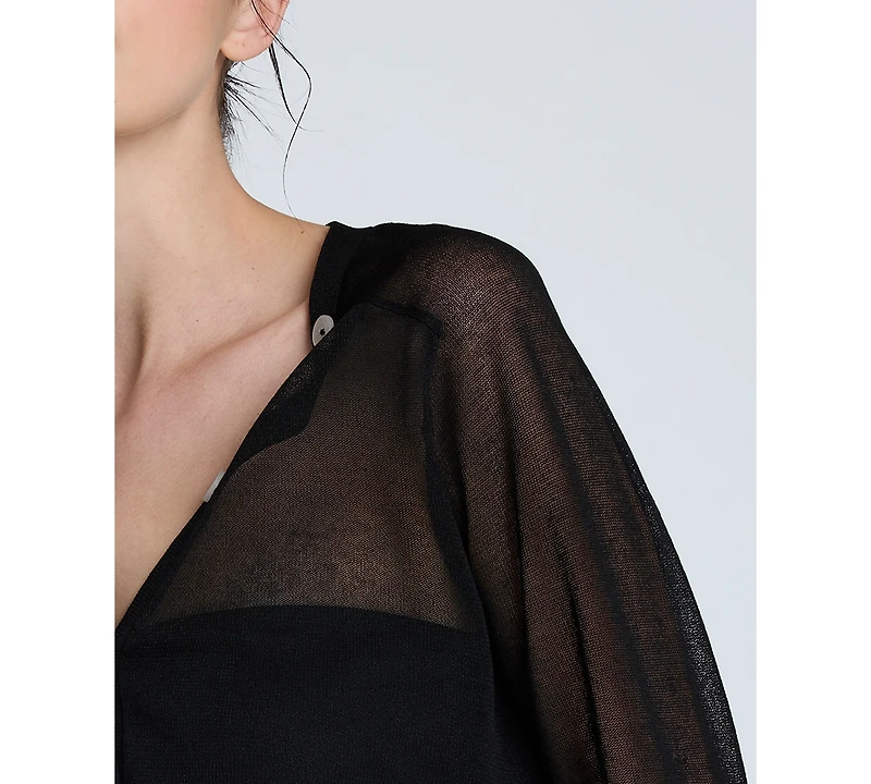 Kenneth Cole Women's Saddle-Shoulder Cropped Cardigan