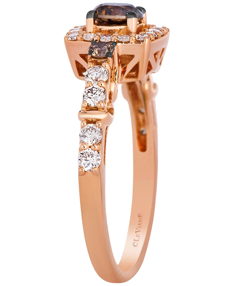 Le Vian Chocolate Diamond (0.53 ct. t.w.) & Nude Diamond (0.45 ct. t.w.) Ring in 14k Strawberry Gold