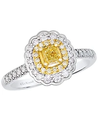 Le Vian Fancy Light Yellow Diamond (0.37 ct. t.w.) & Vanilla Diamond (0.29 ct. t.w.) Couture Ring in Platinum