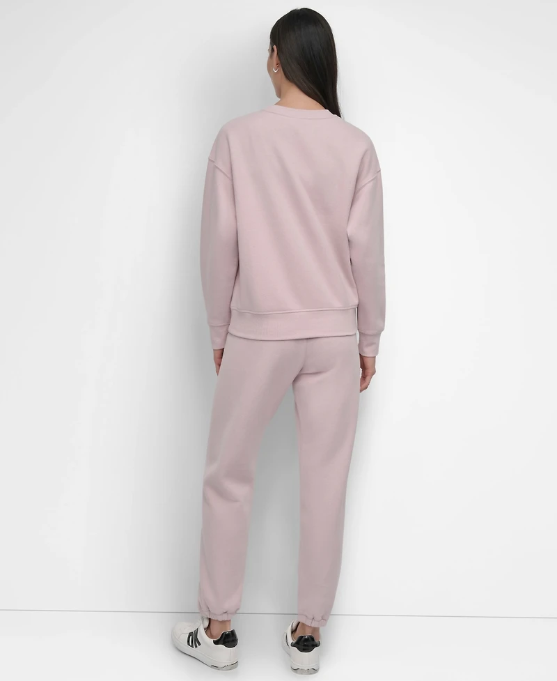 Dkny Sport Women's Tonal Logo Patch Crewneck Sweatshirt