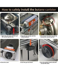 Aofar 1-Burner Butane Camping Stove with Windblocker,10000 Btu Portable Camp Gas Stove for Outdoor Cooking Stainless Steel.