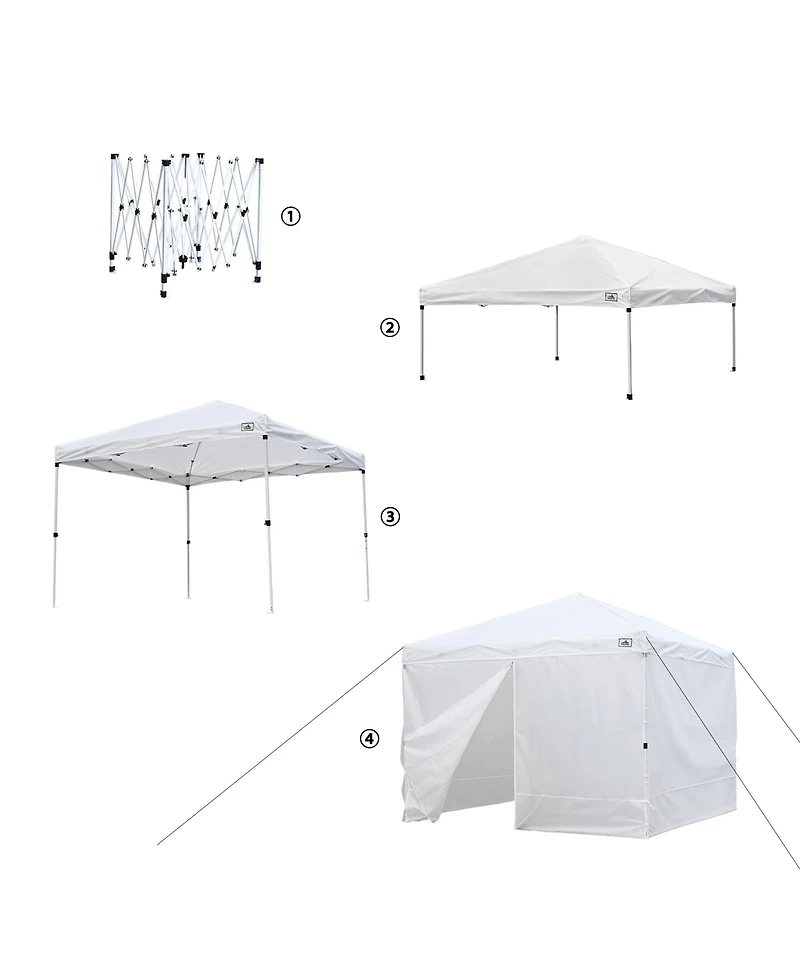 InstaHibit Ez Go 10x10ft Pop Up Canopy Tent w/ 4 Sidewalls Instant Shelter Event