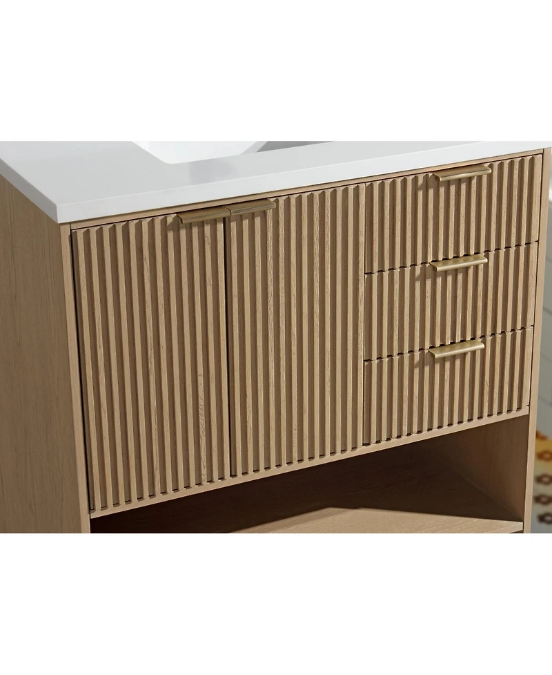 Ari Bath 36" Oak Finish Freestanding Vanity