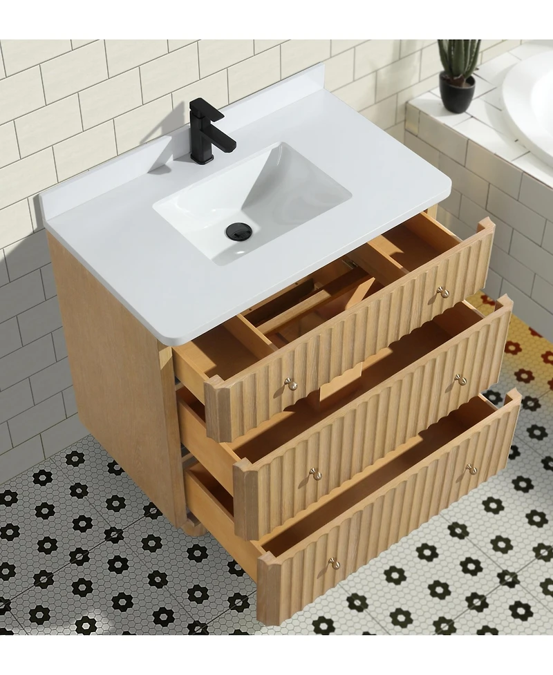 Ari Bath, La Jolla 36", Freestanding, Oak Finish