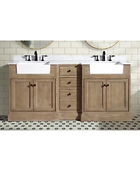 Ari Bath 72" Kelly, Weathered Fir Finish, Carrara Marble Countertop