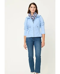 Olsen Women's Mixed Media Jacket with Hood