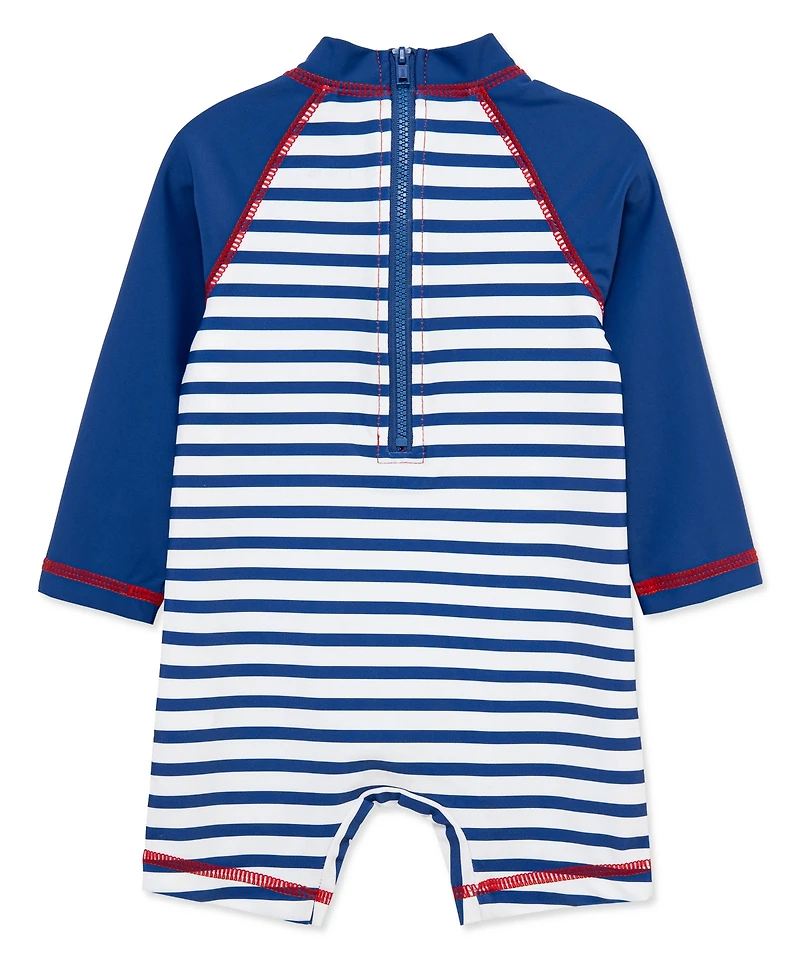 Little Me Baby Boys' Crab Print Long-Sleeve Rash Guard Suit