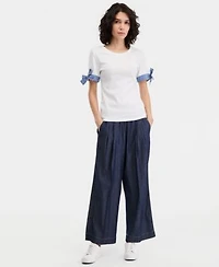 Nautica Tie Cuff Top Wide Leg Pants