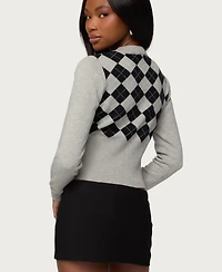 Edikted Women's Noya Argyle Knit Cardigan