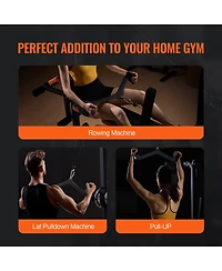 Sugfit Lat Pulldown Bar Set 5-Piece Cable Row T-Bar V-Bar Attachments Rubber Grip