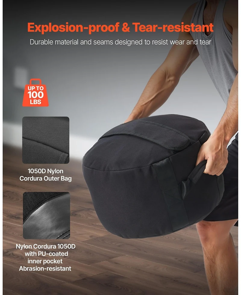 Sugfit Workout Sandbag 100 Lb Heavy Duty Slam Bag for Strength Training (Unfilled)