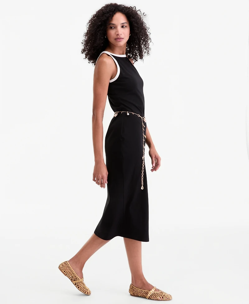 On 34th Women's Ringer-Trim Sleeveless Knit Midi Dress
