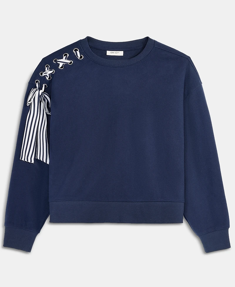 On 34th Women's Lace-Up Shoulder Sweatshirt, Macy's Exclusive