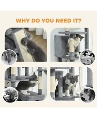 Aostirmotor 69" Multi-Level Cat Tower in Dark Gray