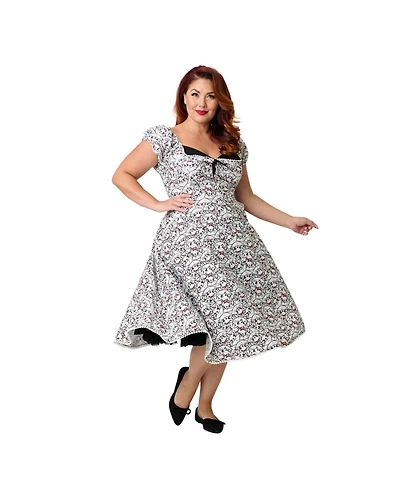 Unique Vintage Plus 1950s Sweetheart Swing Dress