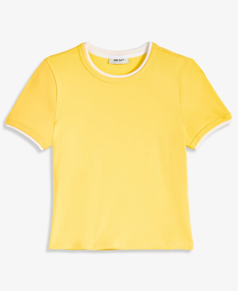 On 34th Women's Tipped Meet & Greet T-Shirt, Macy's Exclusive