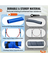 Cozito 7-Piece Dog Agility Training Set with 2 Tunnels & Weave Poles