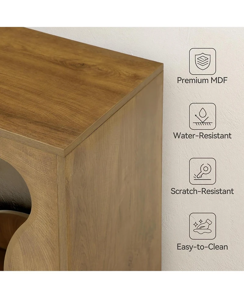 Tribesigns Tv Stand for 32-65 Inch TVs, Media Console with Wavy Design & Open Storage, Entertainment Center for Living Room, Bedroom, Apartment